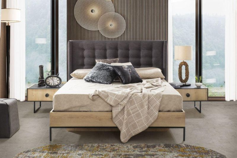 Nova Modern Wooden Bedroom Furniture Big Space Storage Bed King Bed