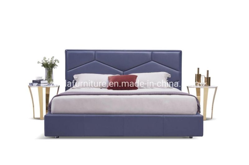 Middle East Style Genuine Leather Villa Design Bedroom Bed