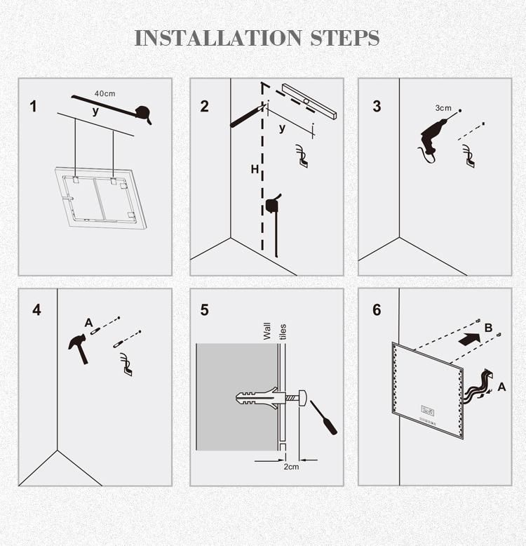 Dimmable Brightness LED Wall Mirror for Bathroom