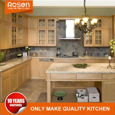 Modern Pastoral Style Durable Oak Solid Wood Kitchen Cabinet Furniture