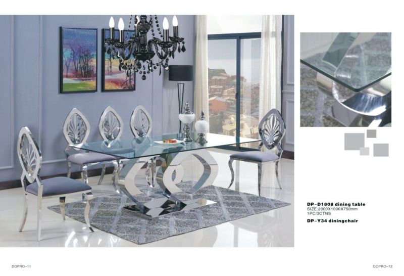 High Quality Hot Selling Simple Style Stainless Steel Marble Dining Table