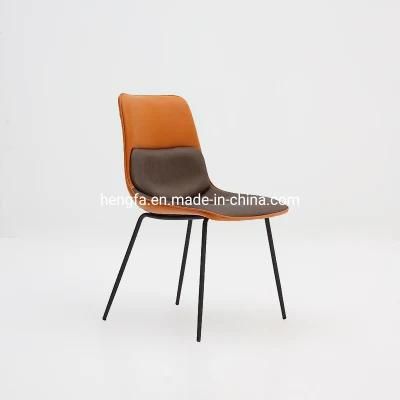 Modern Luxury Restaurant Furniture Metal Leather Dining Chairs