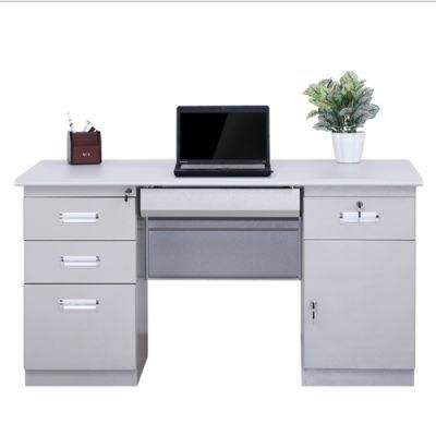 Top Office Table Metal Computer Desk Steel Wood Integrated Desktop Table