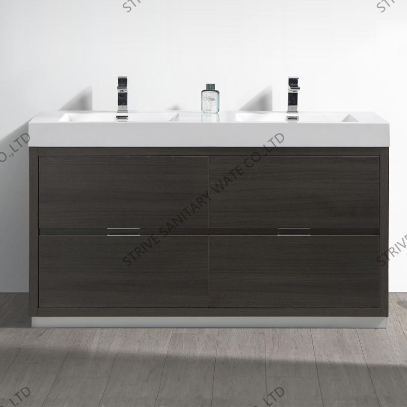 48" Wall Mounted Double Sink Bathroom Vanity Modern Bathroom Furniture