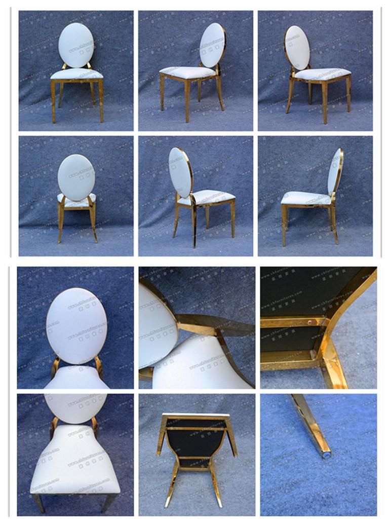 Cheap Gold Stainless Stee Diorl Chair with White PU Leather Seat Cushion in Dubai (YCX-SS26-01)