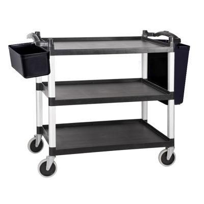 3 Shelf Kitchen Trolley Service Cart Plastic Utility Hotel Room Food Service Cart