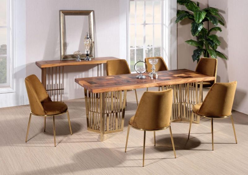 Superb Metal Furniture Set Home Dining Room Table with Chair