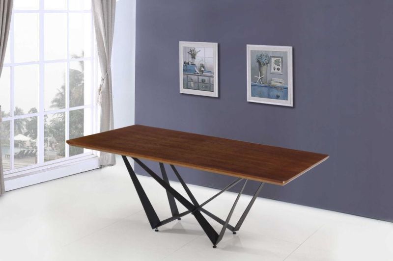 Wholesale Customized Modern Furniture Ceramic Top Extendable Dining Table for Metal Feet