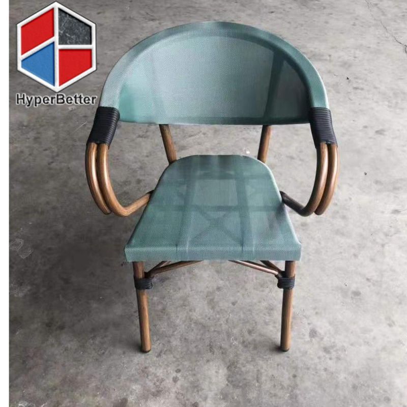 Green Plastic Rattan Coffee Chairs Exterior Coffee Chairs