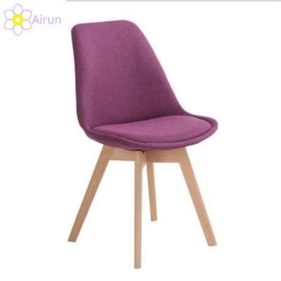 Modern Wood Leg Upholstered Fabric Dining Chair Wooden Chair