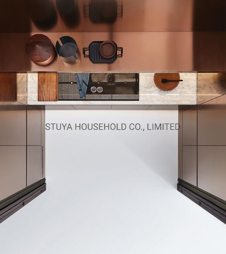 Modern Design Furniture Alloy with Resistant Surface and Warm Metallic Tones Kitchen Cabinet