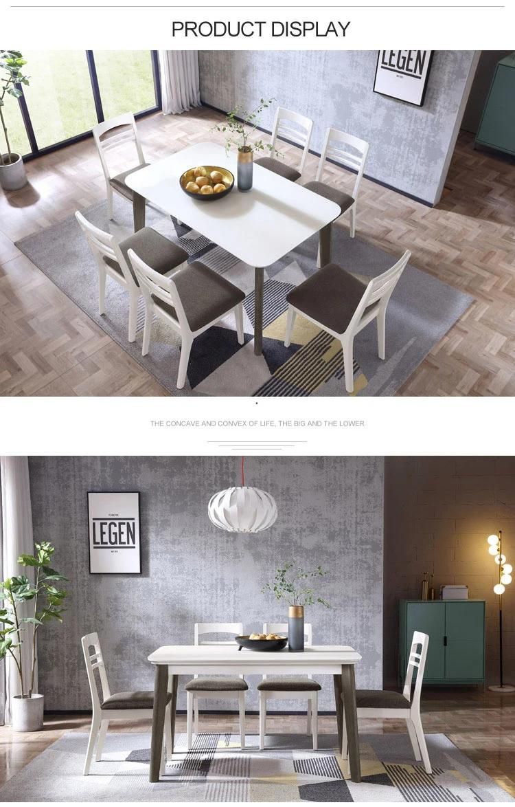 Furniture Modern Furniture Kitchen Cabinets Home Furniture Top Banquet Dining Table and Chairs Set Modern 6 Seats Solid for Dining Room Furniture