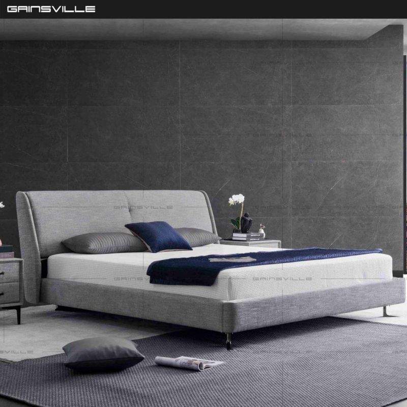 Italy New Design Bed Sofa Bed King Bed Upholstered Fabric Bed Wall Bed Modern Furniture Bedroom Furniture