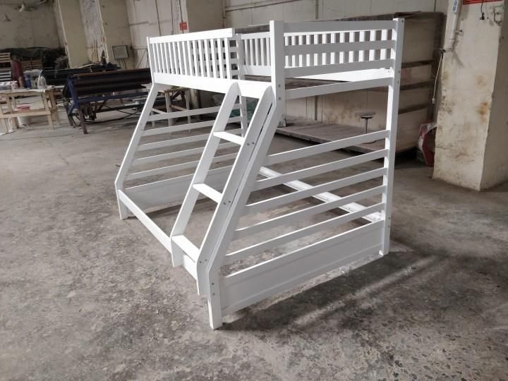 Modern Bedroom Bed, Double Bed, White /Gray