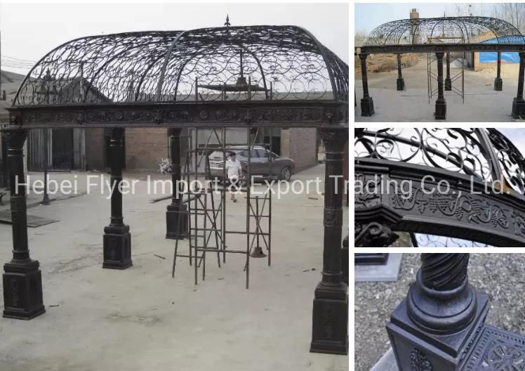 Modern Outdoor Ornamental Antique Cast Iron Gazebos Garden Cast Iron Round Gazebo for Sale