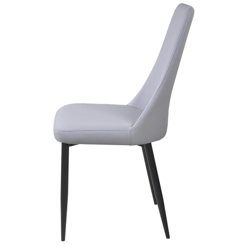 Modern Classic High Back Linen Navy Blue Pink Dining Room Chair Restaurant PU Leather Metal Legs Upholstered Dining Chair