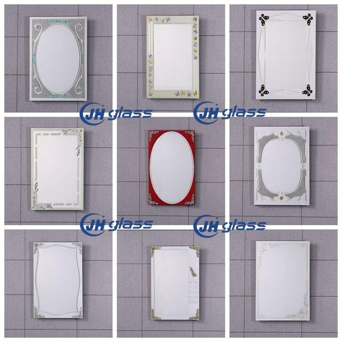 4mm 5mm Wall Mounted 4mm Aluminum Silver Bathroom Shelf Mirror