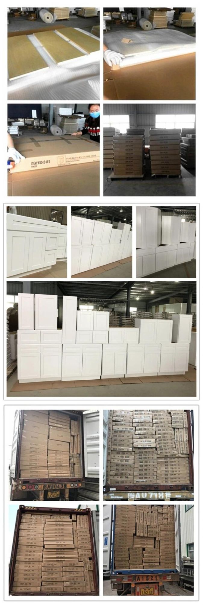 Home Furniture American White Modern Modular Rta Wooden Kitchen Cabinets