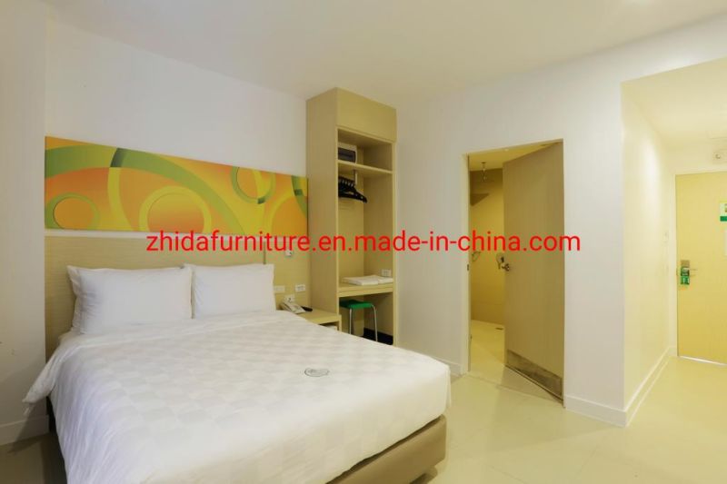 Foshan Factory Supplier Simple Commercial Hotel Apartment Villa Double King Size Bed Design Furniture Bedroom Wooden Bed