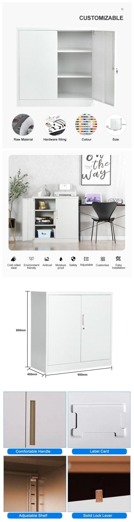 Modern Hotel Metal Filing Door Cabinet Chinese Home Office Furniture