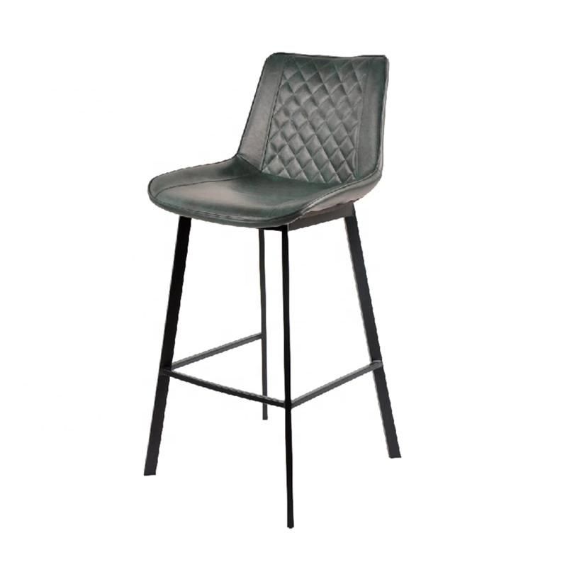 Wholesale Bistro Pub Coffee Bar Stool Modern Soft Leather Bar Chair with Metal Base