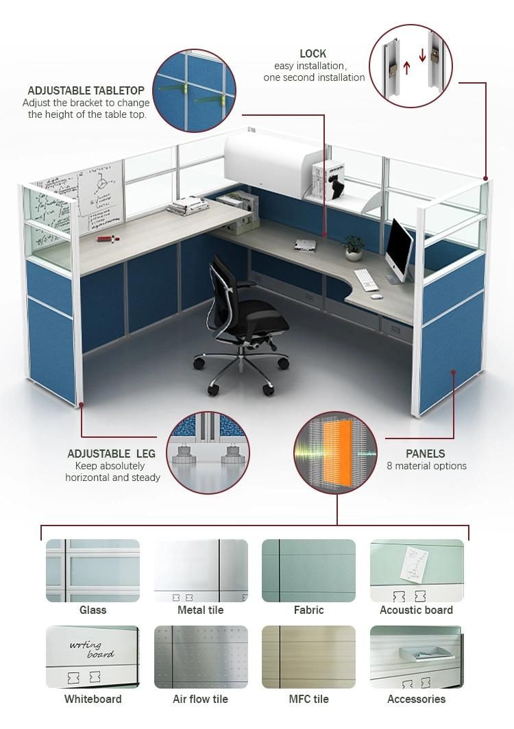 New Arrival Call Center Workstation Table Partition Cubicle Aluminum Office Furniture