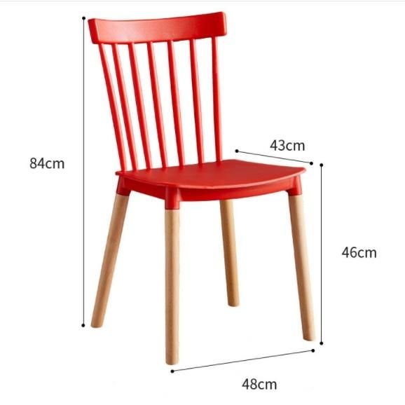 Factory Windsor Plastic Dining Chair with Wood Beech Legs and PP Seat Colorful Indoor and Outdoor Chair