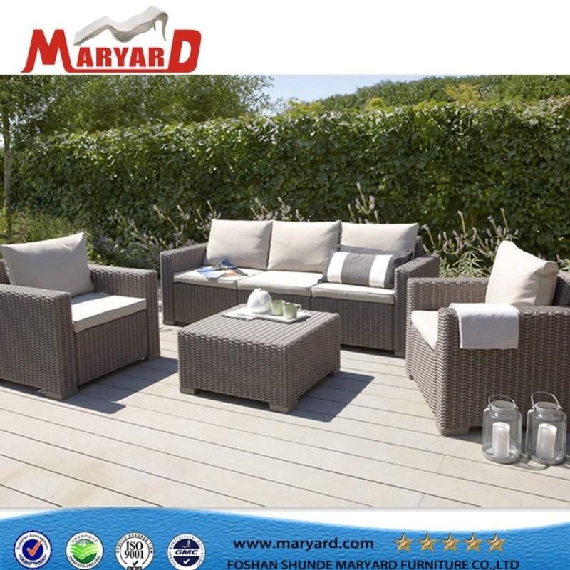 Outdoor Garden Wicker Rattan Sofa Bed Rattan Sofa Furniture with Ottoman