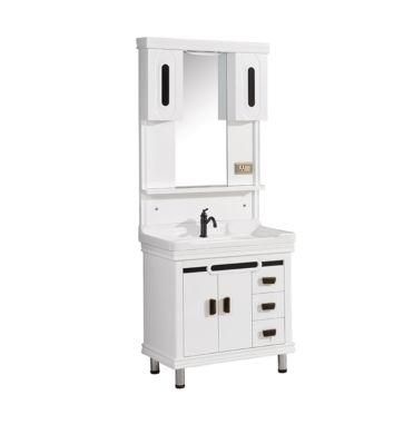 PVC Bathroom Cabinet Shandong Sail PVC Vacuum Luxury Bathroom Cabinet Vanity with Sink