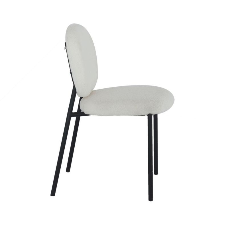 Dining Restaurant Home Modern Chair Fabric Dining Chair with Iron Legs