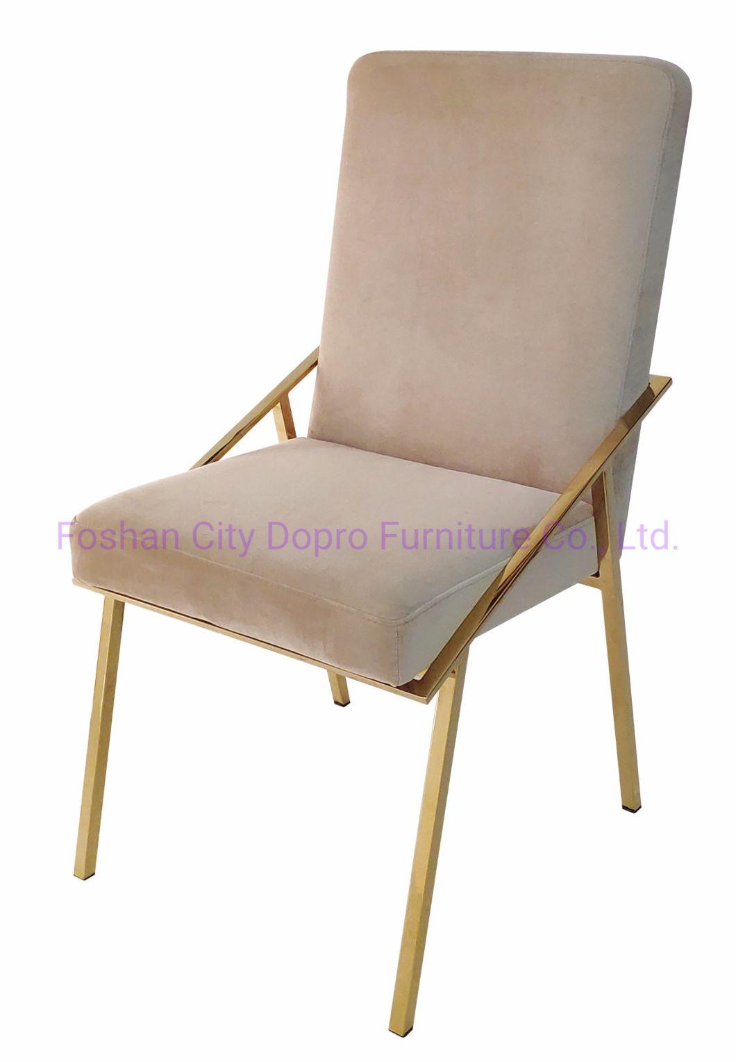 Luxury Comfort Modern Stainless Steel Golden Velvet Leisure Chair