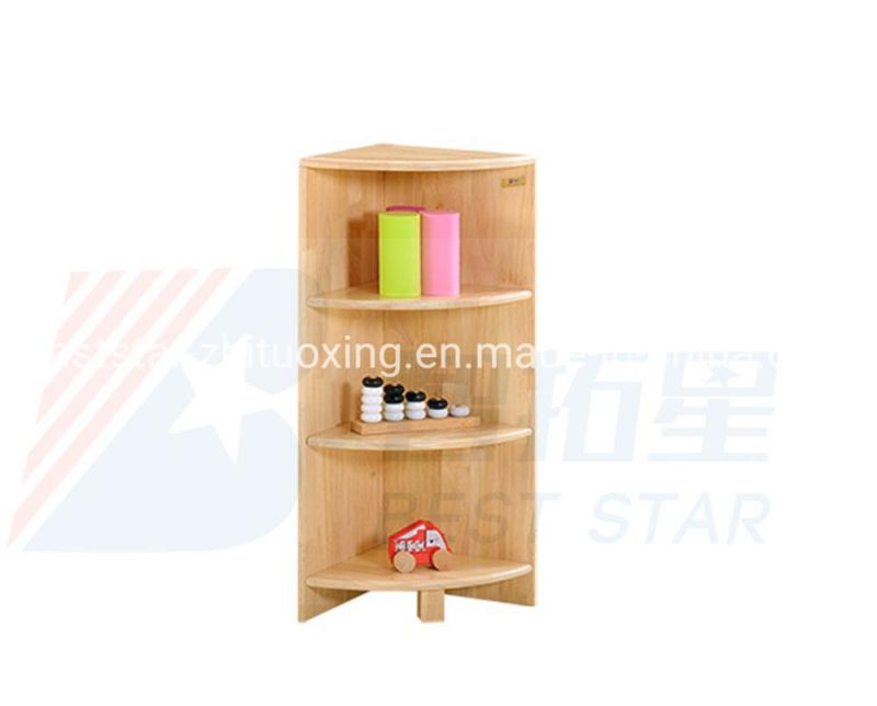 Day Care Baby Display Wooden Corner Rack, Preschool/Kindergarten Playroom Furniture, Children Care Center Furniture, Nursery School Kids Toy Storage Cabinet