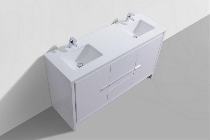 60 Inch American MDF Bathroom Cabinet with Ceramic Basin