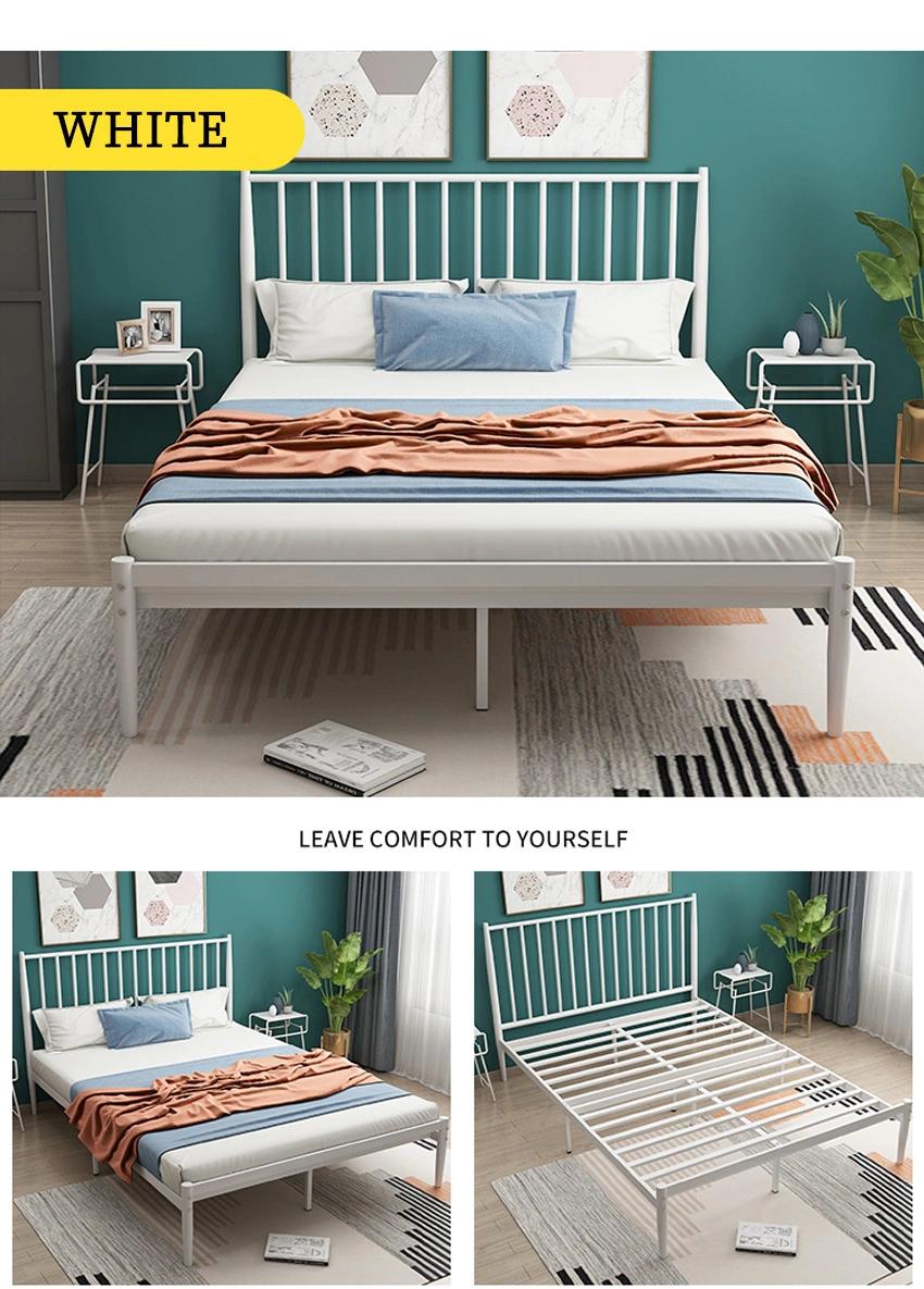 Modern Home Bedroom Furniture Metal Multifunctional Velvet Double Bed