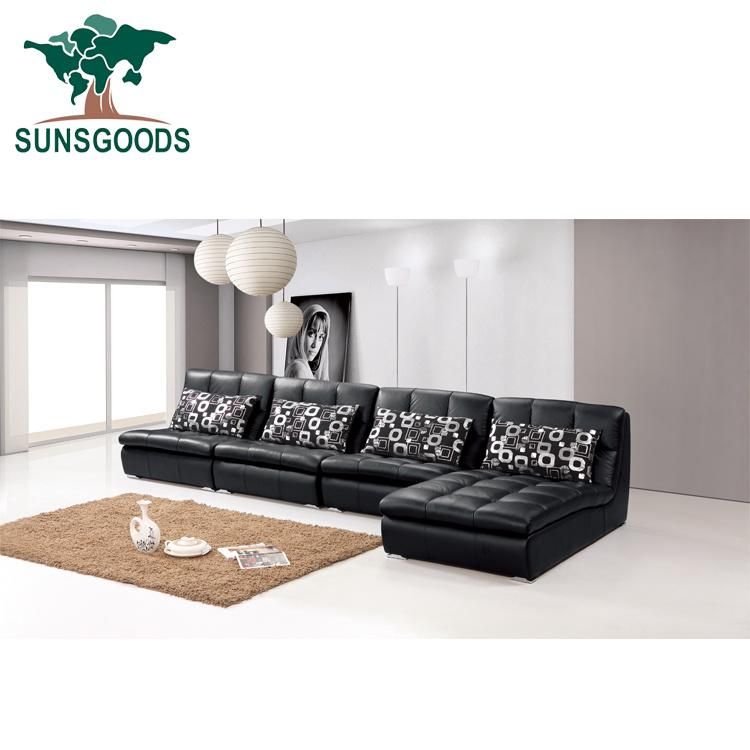 European Style Modern Hotel L Shape Leisure Living Room Sectional Leather Corner Sofa Furniture