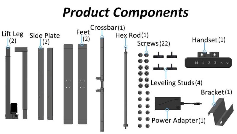 Manufacturer Cost Motorized Height Adjustable Sit Stand Desk with Exquisite Workmanship