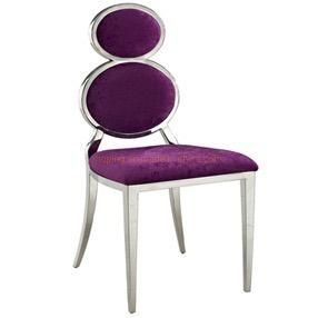 Modern Stainless Steel Burgundy Velvet Chair Solid Wooden Decor Dining Chairs Living Room Furniture