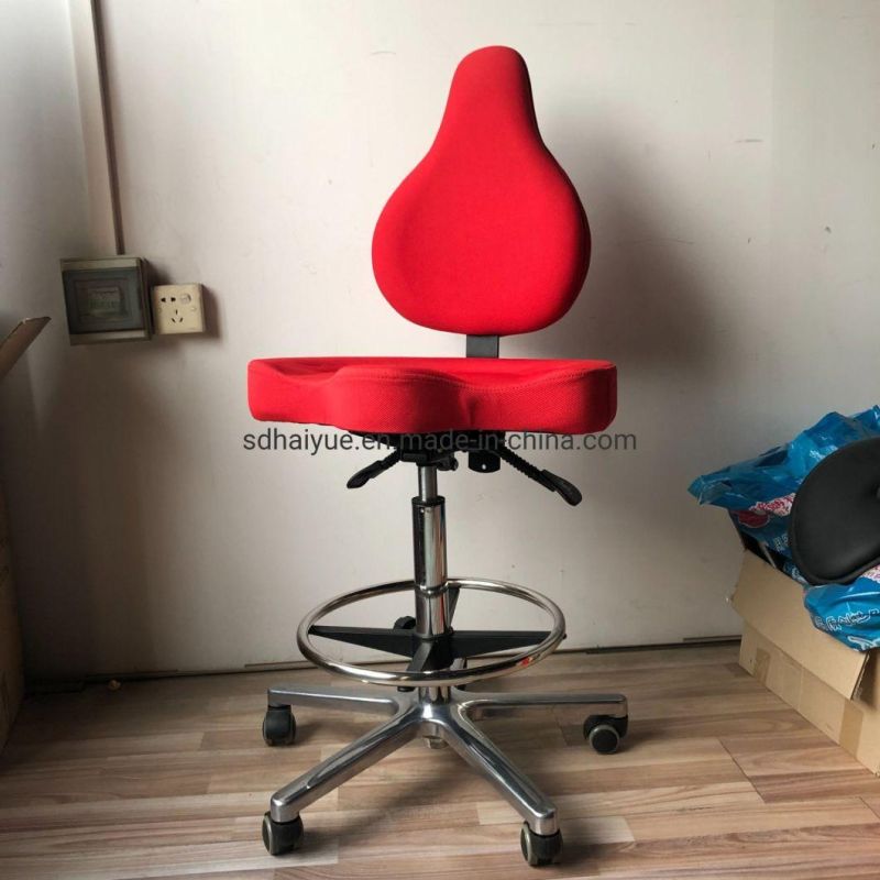 Adjustable Height Rolling Comfortable Red Office Chair with Backrest