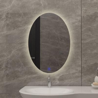 Modern Anti Fog Oval Smart Lighting LED Mirror for Bathroom