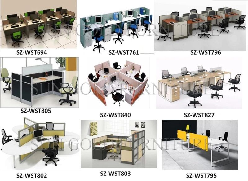 6 Persons Office Table Office Workstation Aluminum Office Desk Office Furniture