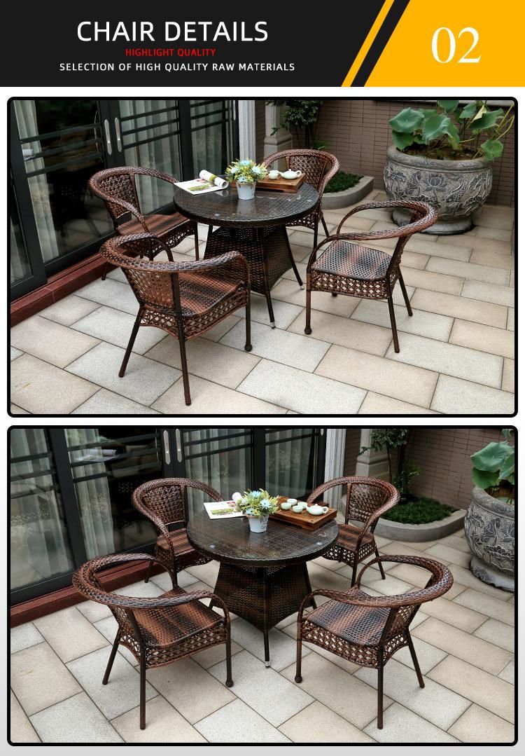 Modern Family Hotel Restaurant Handmade Rattan Chair Garden Terrace Outdoor Restaurant Chair Furniture