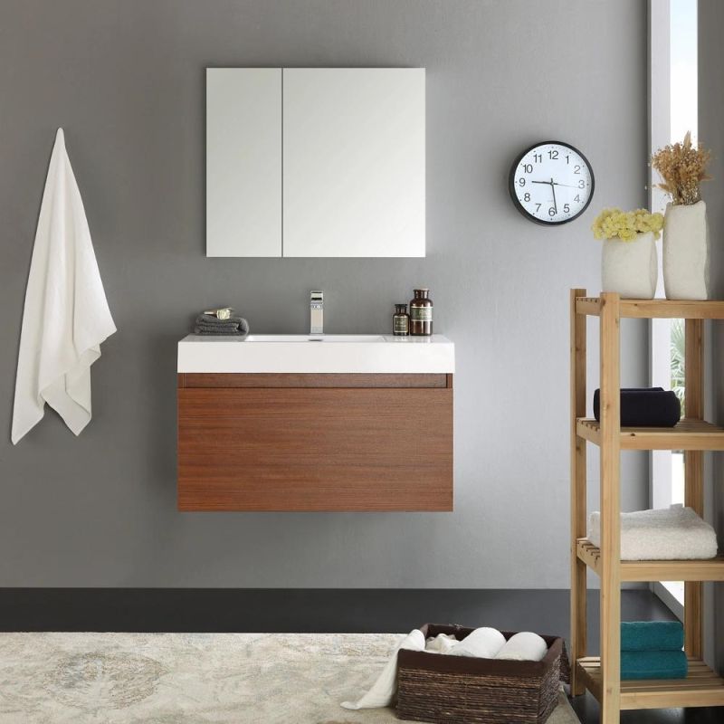 Factory Wholesale Modern Design Bathroom Furniture Sanitary Ware Basin Cabinet Wall Mounted Bathroom Vanity