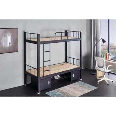 School Dormitory Steel Bunk Bed with Metal Frame Wood Bed Board