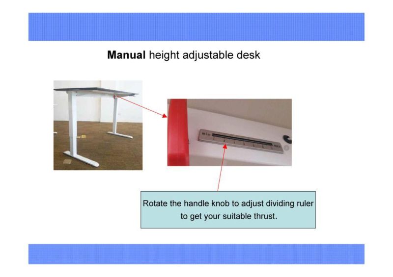 Manually Height Adjustable Heavy Duty Desk Frame, Sit and Stand Modern Office Furniture