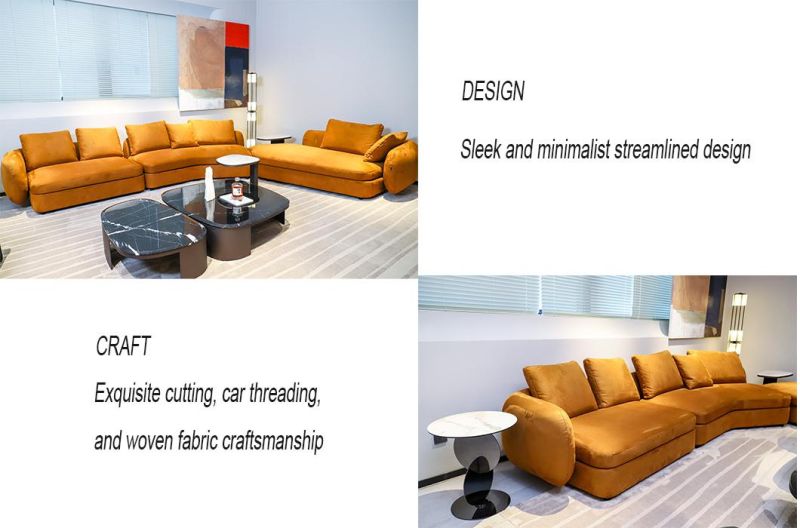 Modern Design Fabric Sofa Wooden Frame Home Living Room Furniture