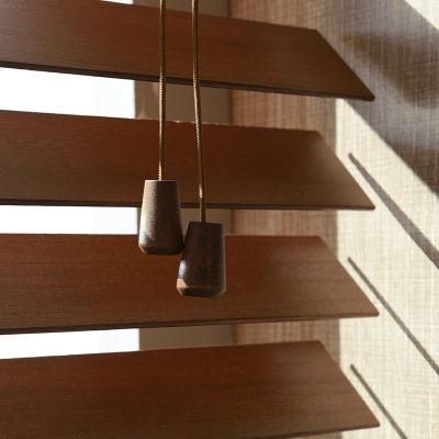 25mm Wood Venetian Blind Waterproof Dimming Living Room Study Bedroom Office