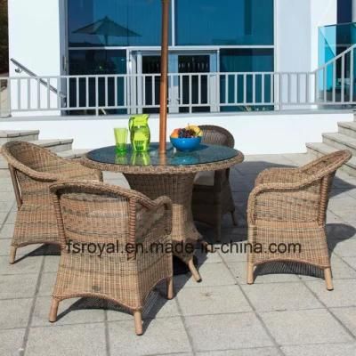 Modern Patio Garden Outdoor Rattan Furniture Resin Wicker Dining Table Chair Set