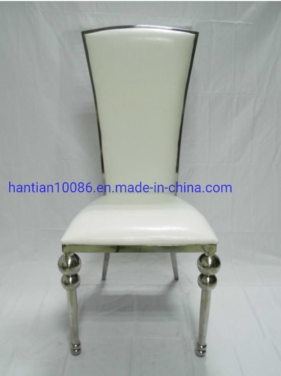 High Flat Back Home Furniture Steel Dining Chair Hotel White Wedding Gold Chairs