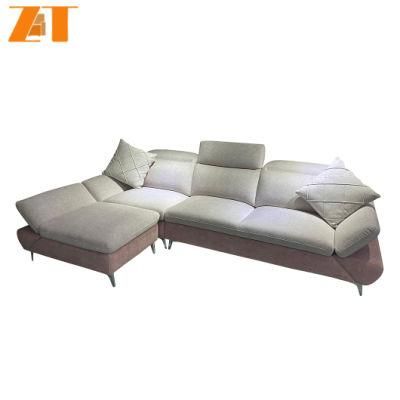 European Modern Leisure Living Room Home Furniture L Shape Fabric Sofa Set