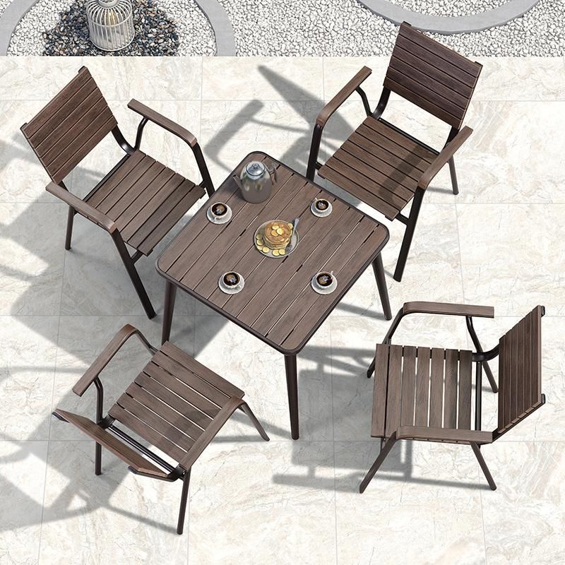 Customized Outdoor Modern Home Hotel Restaurant Villa Aluminum Plastic Wood Chair and Table Garden Patio Dining Furniture